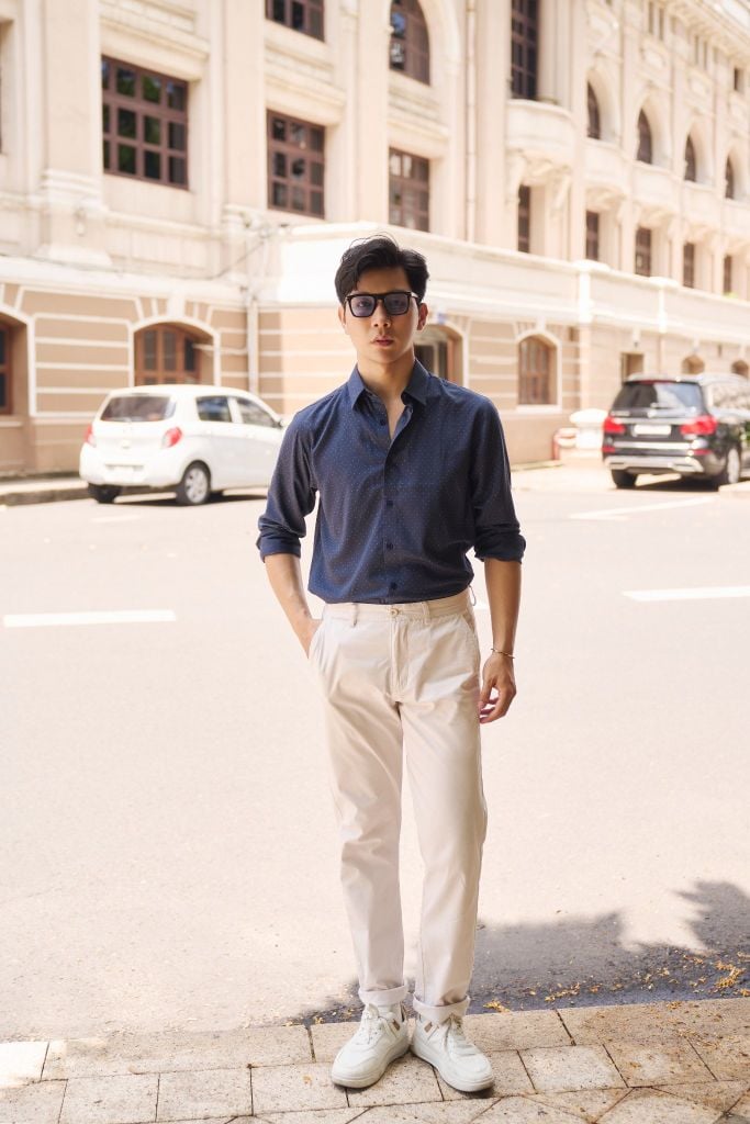 Áo Sơ Mi In Họa Tiết Nam Tay Dài N&M 2101043