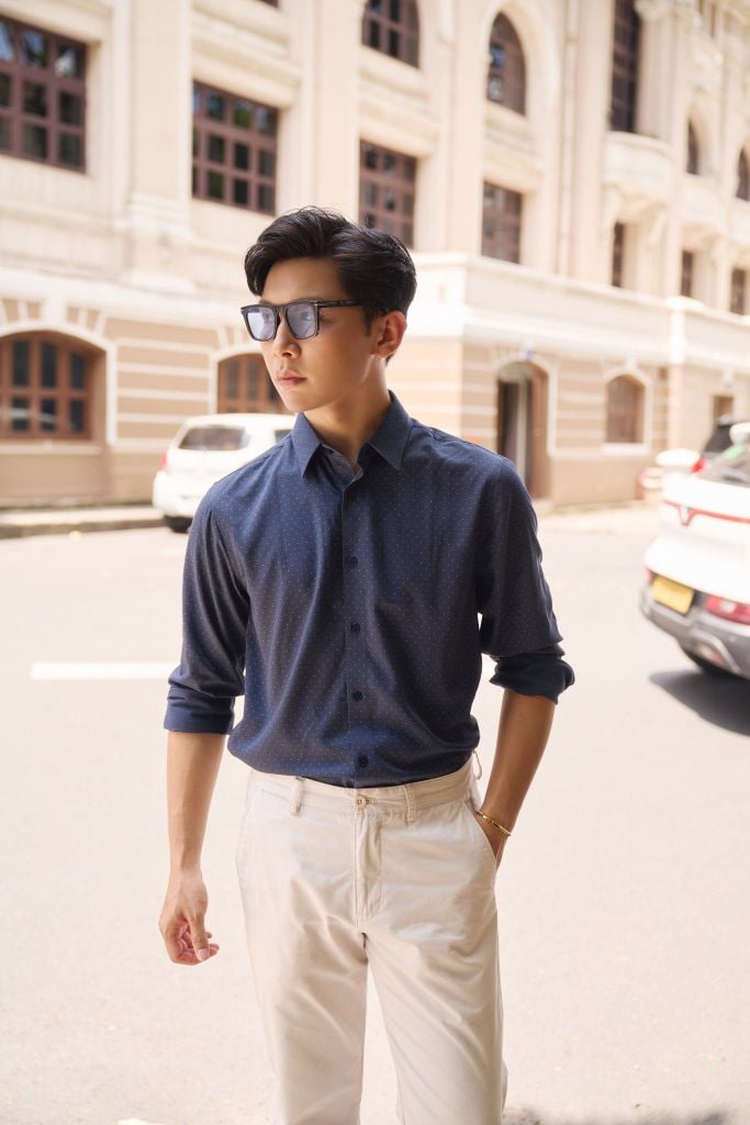 Áo Sơ Mi In Họa Tiết Nam Tay Dài N&M 2101043