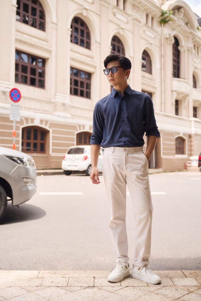 Áo Sơ Mi In Họa Tiết Nam Tay Dài N&M 2101043