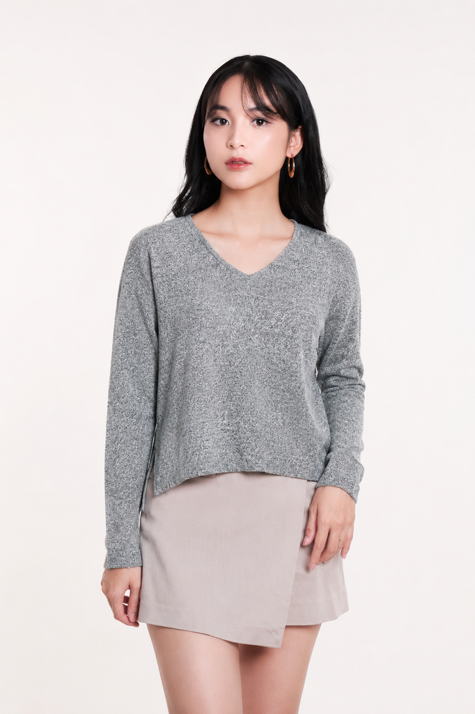 [MÀU TRẮNG ĐEN] Áo Sweater thun dệt kim nữ Ninomaxx 1704103