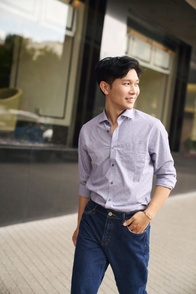 Áo Sơ Mi Sọc Nam Bạc Hà Tay Dài N&M 2208051