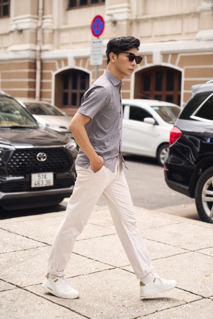 Áo Sơ Mi Sọc Nam Bạc Hà Tay Ngắn N&M 2208037