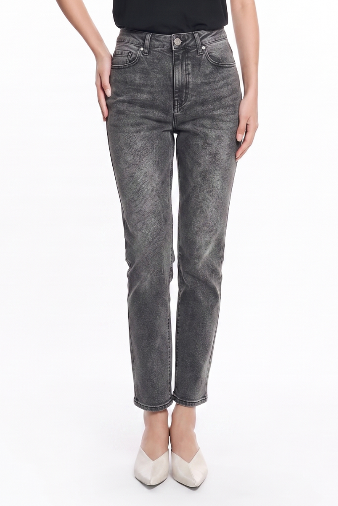 Quần Jean Nữ Ninomaxx Form Straight REGENCORE ECO DENIM Màu Xám Sợi Tái Chế Siêu Bền Giữ Form Tốt Chống Mài Mòn 2208063