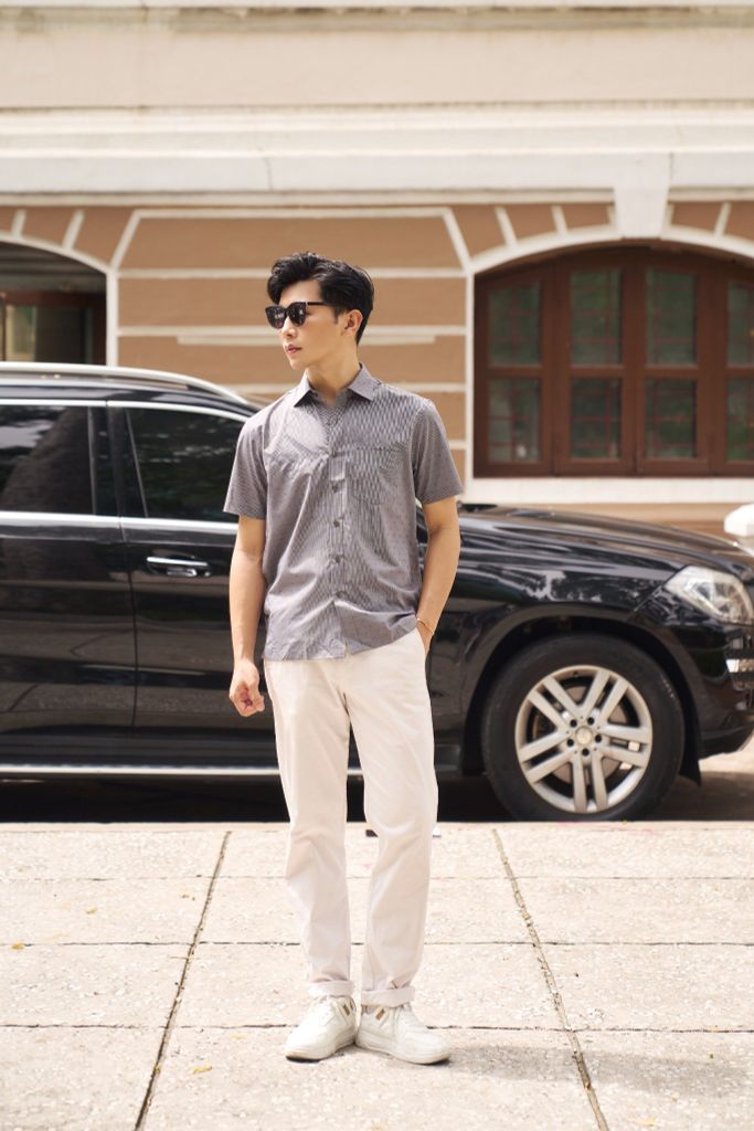 Áo Sơ Mi Sọc Nam Bạc Hà Tay Ngắn N&M 2208037