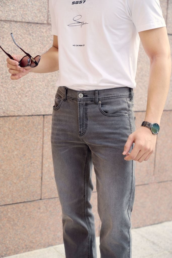 Quần Jean Basic Nam Ống Suông 2208061