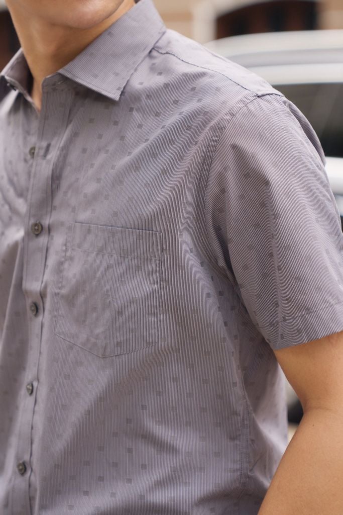 Áo Sơ Mi Sọc Nam Bạc Hà Tay Ngắn N&M 2208037