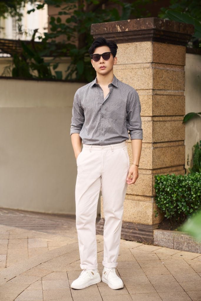 Áo Sơ Mi Sọc Nam Tay Dài N&M 2101082