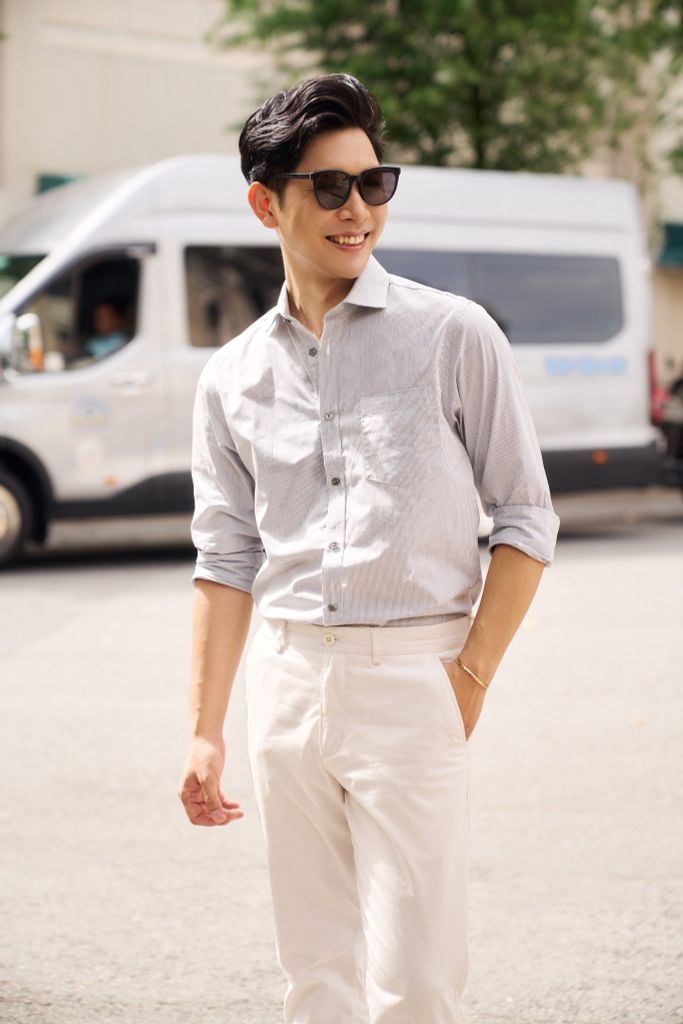 Áo Sơ Mi Sọc Nam Cotton Tay Dài N&M 2101083