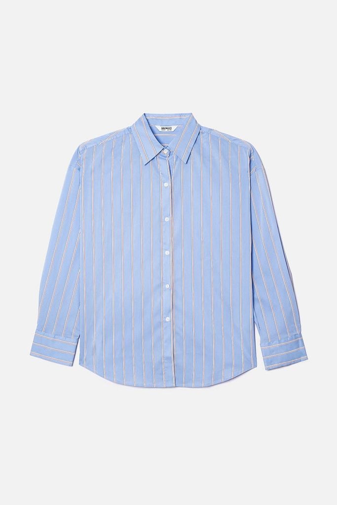 [Size S M] Áo Sơ Mi Nữ Elegant Basic Xanh Biển Ninomaxx 2504006
