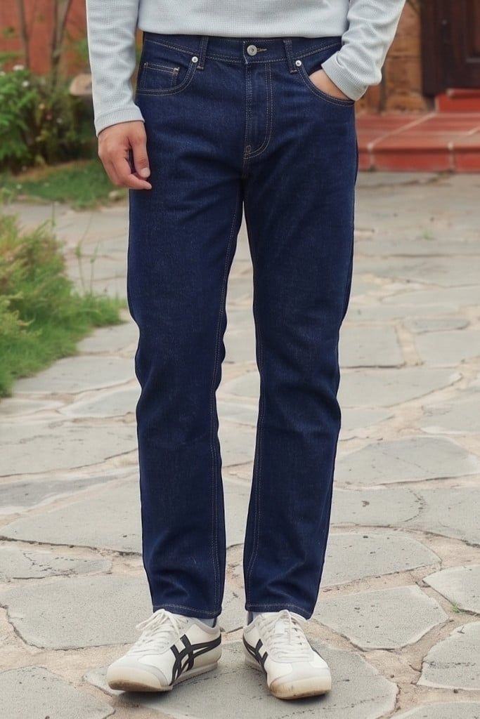 Quần Jean Nam Ninomaxx Form Straight Xanh Đậm FLEXFORM DENIM Co Dãn Linh Hoạt Siêu Mát Thoáng Khí 2509009