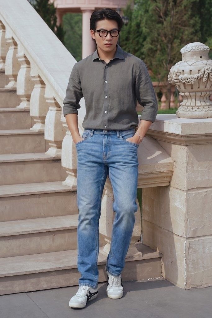 Quần Jean Nam Ninomaxx Form Tapered Xanh Dương RAWCORE DENIM Chất Vải Cứng Dày Độ Bền Cao Co Dãn Nhẹ 2508006