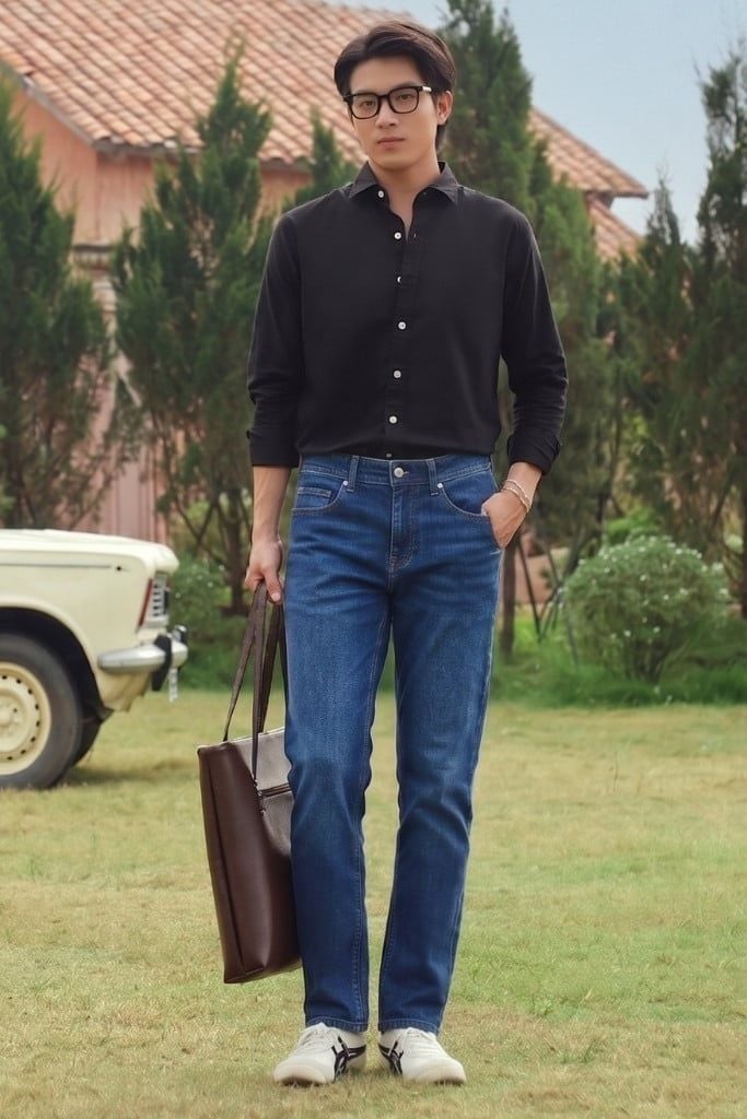 Quần Jean Nam Ninomaxx Form Tapered Xanh Dương FLEXFORM DENIM Co Dãn Linh Hoạt Siêu Mát Thoáng Khí 2509010
