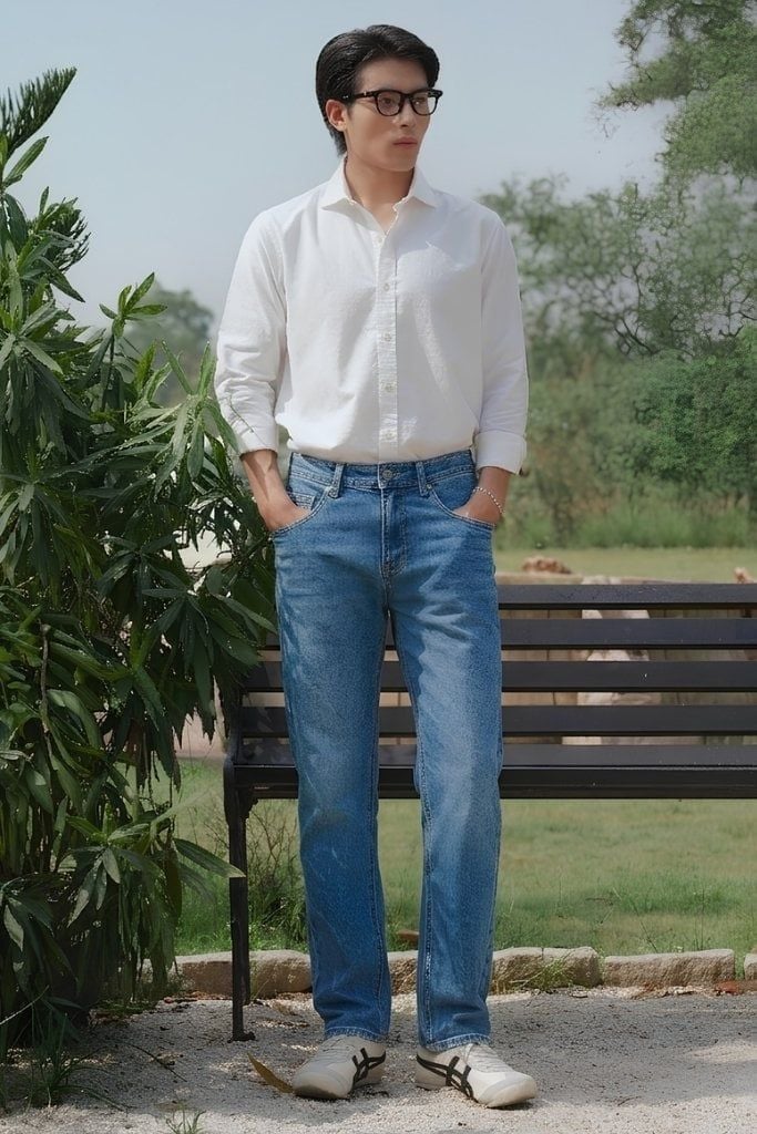 Quần Jean Nam Ninomaxx Straight RAWCORE DENIM Chất Vải Cứng Dày Độ Bền Cao Co Dãn Nhẹ 2509013