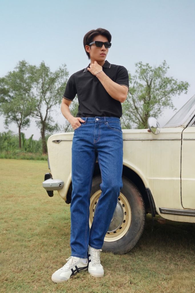 Quần Jean Nam Ninomaxx Form Tapered Xanh Dương RAWCORE DENIM Chất Vải Cứng Dày Độ Bền Cao Co Dãn Nhẹ 2509014