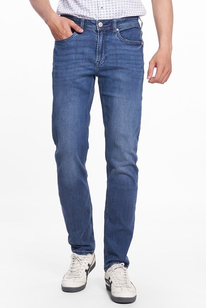 Quần Jean Nam Ninomaxx Form Tapered Ninomaxx Cotton Co Dãn Linh Hoạt Siêu Mát Thoáng Khí Xanh Dương 2508002