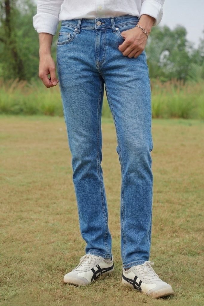 Quần Jean Nam Ninomaxx Straight RAWCORE DENIM Chất Vải Cứng Dày Độ Bền Cao Co Dãn Nhẹ 2509013