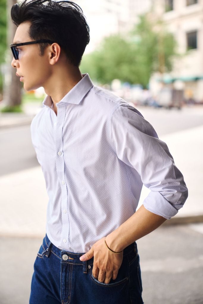 Áo Sơ Mi Sọc Nam Bamboo Tay Dài N&M 2208048