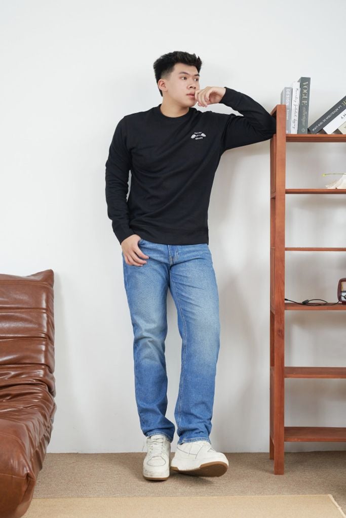 Quần Jean Nam Ninomaxx Form Tapered Xanh Dương RAWCORE DENIM Chất Vải Cứng Dày Độ Bền Cao Co Dãn Nhẹ 2508006