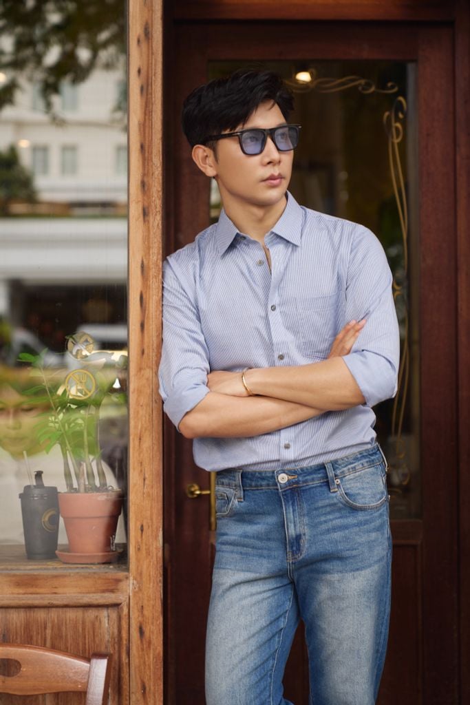 Áo Sơ Mi Nam Cotton Tay Dài In Họa Tiết Sọc N&M 2101087