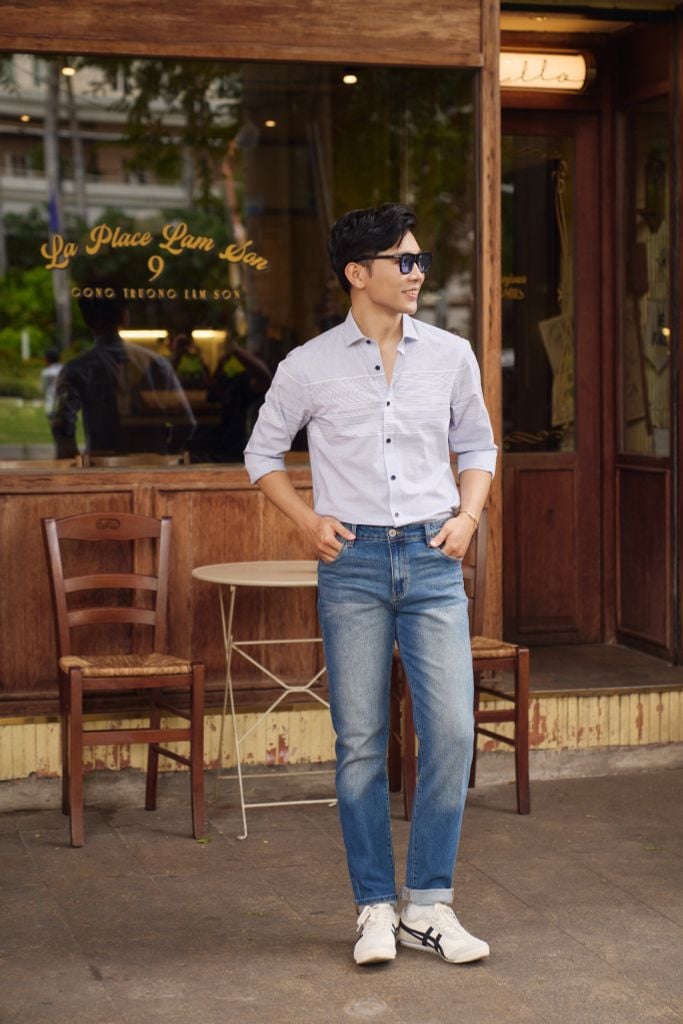 Áo Sơ Mi Sọc Nam Cotton Tay Dài N&M 2101078