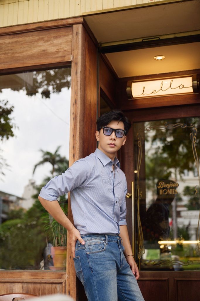 Áo Sơ Mi Nam Cotton Tay Dài In Họa Tiết Sọc N&M 2101087