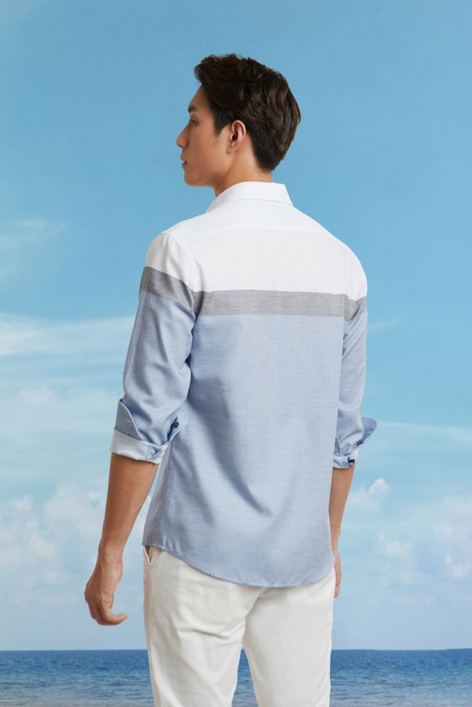 Áo Sơ Mi Sọc Nam Cotton Tay Dài N&M 2101074