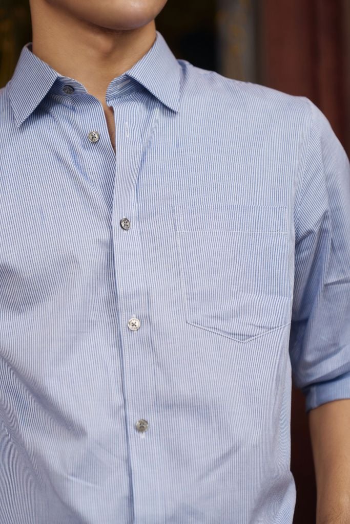 Áo Sơ Mi Nam Cotton Tay Dài In Họa Tiết Sọc N&M 2101087