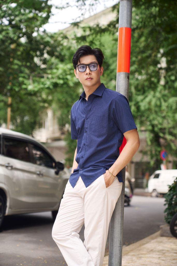 Áo Sơ Mi Sọc Nam Bamboo Tay Ngắn N&M 2208039