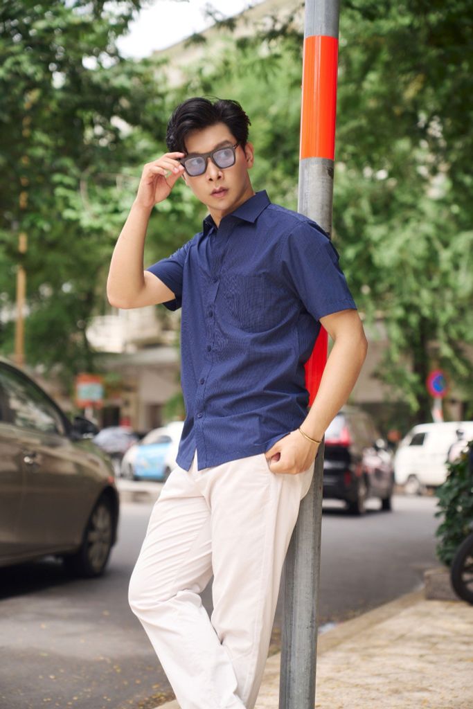 Áo Sơ Mi Sọc Nam Bamboo Tay Ngắn N&M 2208039