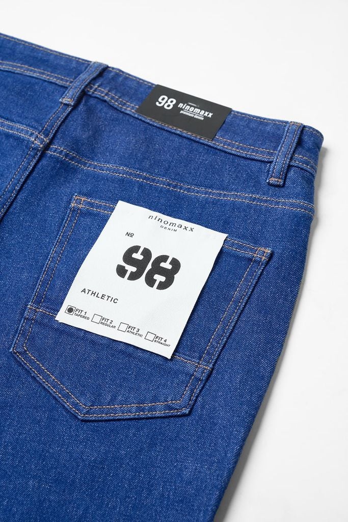 Quần Jean Nam Ninomaxx Form Tapered Xanh Dương RAWCORE DENIM Chất Vải Cứng Dày Độ Bền Cao Co Dãn Nhẹ 2509014