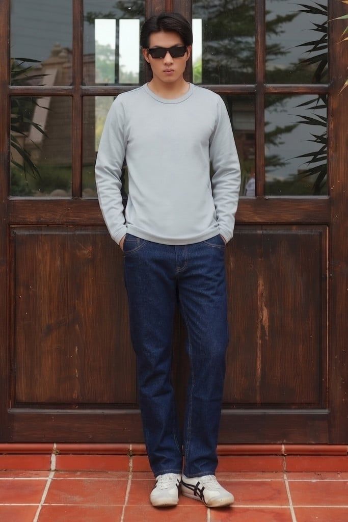 Quần Jean Nam Ninomaxx Form Straight Xanh Đậm FLEXFORM DENIM Co Dãn Linh Hoạt Siêu Mát Thoáng Khí 2509009