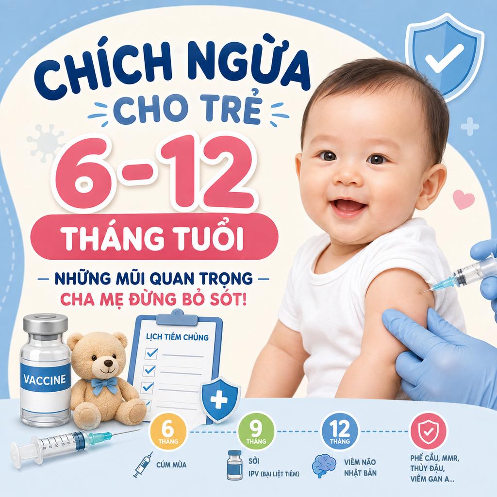 CHÍCH NGỪA CHO TRẺ 6–12 THÁNG: NHỮNG MŨI QUAN TRỌNG CHA MẸ ĐỪNG BỎ SÓT
