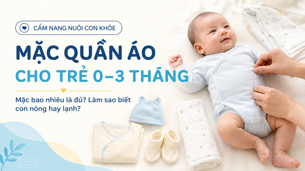 Cách mặc quần áo cho trẻ sơ sinh 0–3 tháng: Bao nhiêu lớp là đủ?