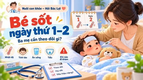 Bé sốt ngày 1–2: Ba mẹ cần theo dõi những gì?
