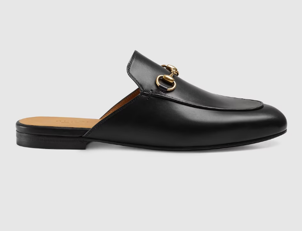 BLACK LEATHER SLIPPER