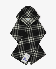 Check Wool Hooded Scarf