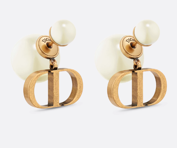 DIOR TRIBALES EARRINGS WHITE USED