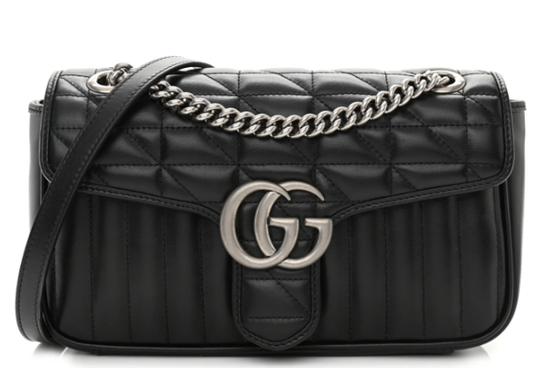 Gucci Calfskin Matelasse Aria Small GG Marmont Shoulder Bag Used