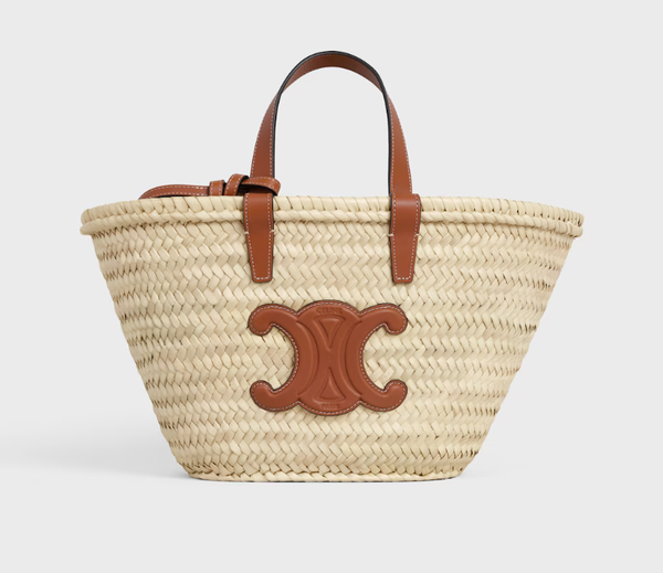 TEEN CELINE CLASSIC PANIER IN palm leaves and Calfskin