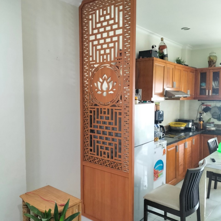 Vách ngăn cnc phòng khách - ngăn bếp kín đáo