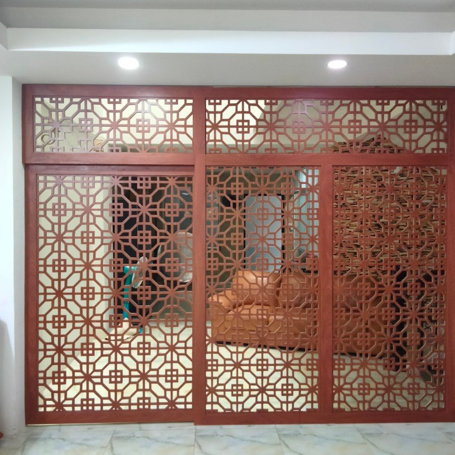 Cửa lùa gỗ kéo trượt - cắt cnc