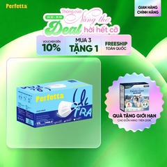Khẩu trang y tế cao cấp Perfetta Ultra 4 lớp, ngăn ngừa bụi mịn PM 2.5, chống trượt nước, êm tai (35 cái/hộp)