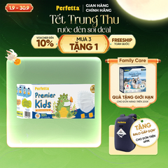 Khẩu Trang Y Tế Trẻ Em Perfetta Premier Kids 3 Lớp, Mềm Mại, Dễ Thở, Êm Tai, Kháng Khuẩn (30 Cái/Hộp)