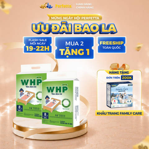 [Mua 2 Tặng 1] Combo 2 Tấm Đệm Lót WHP Underpad Size 60x90 cm (8 miếng/túi)