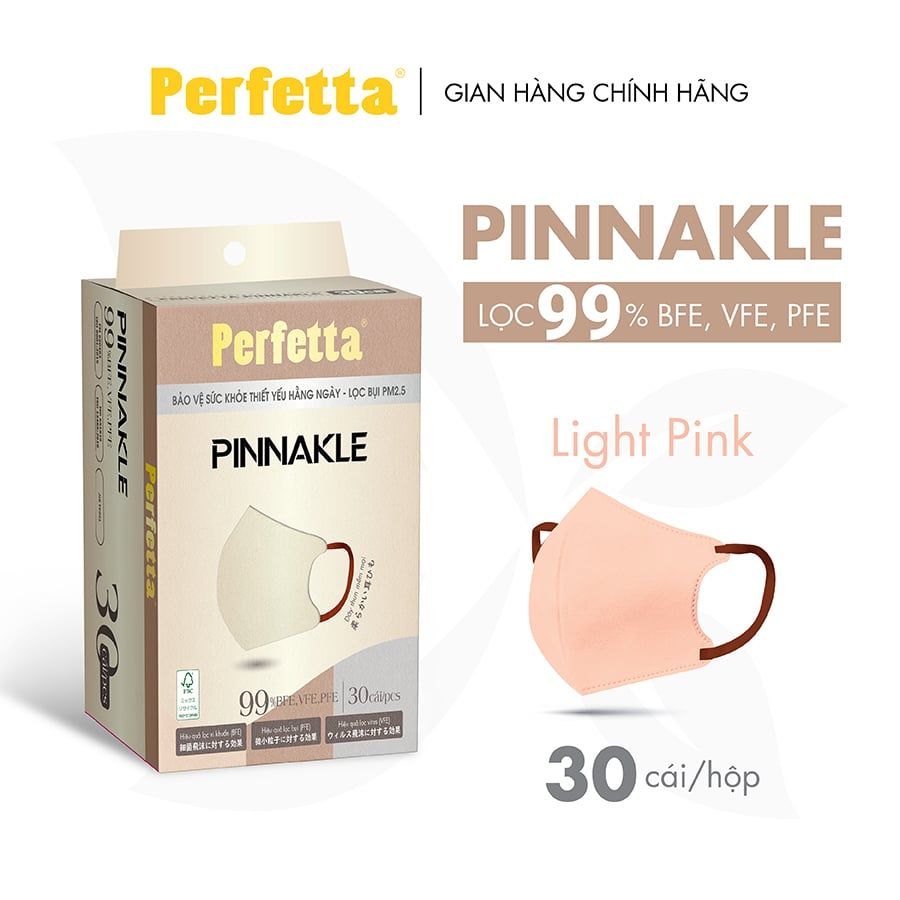 [Mua 2 Tặng 1] - Khẩu Trang Perfetta Pinnakle, 30 cái/hộp