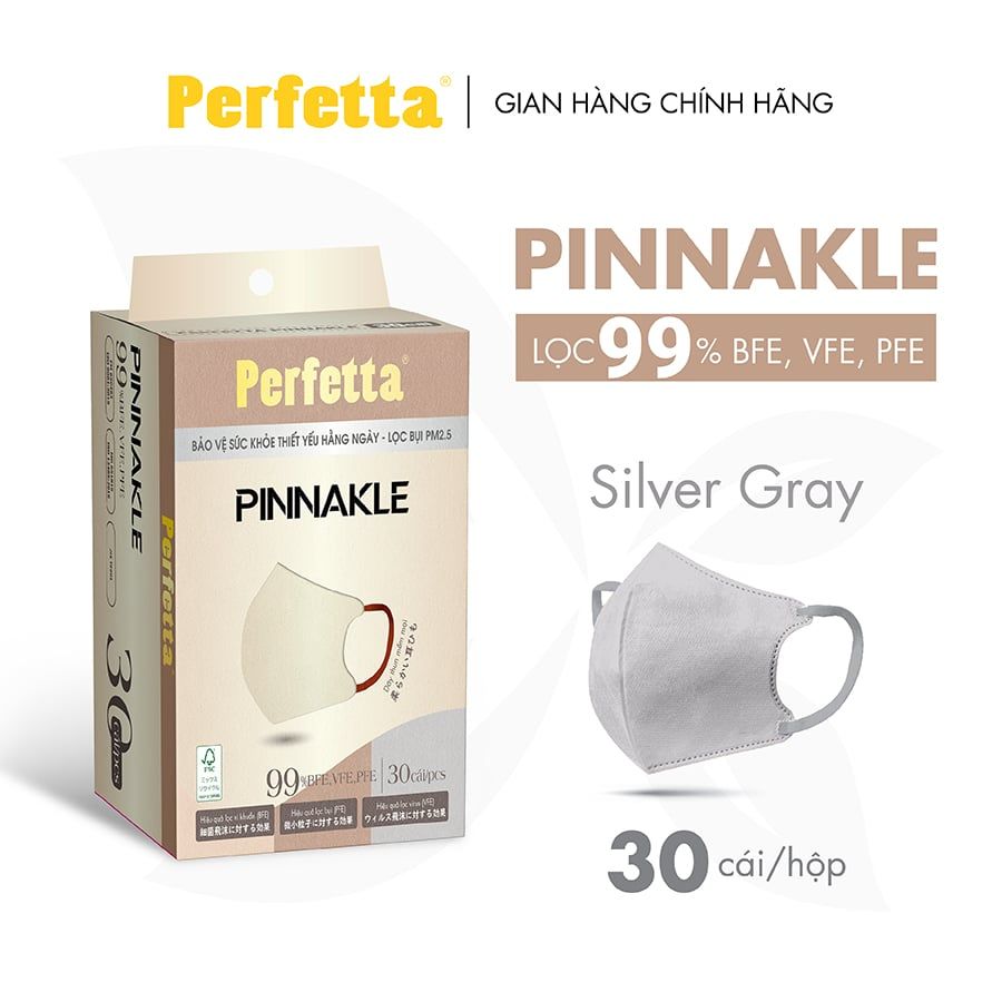 [Mua 2 Tặng 1] - Khẩu Trang Perfetta Pinnakle, 30 cái/hộp