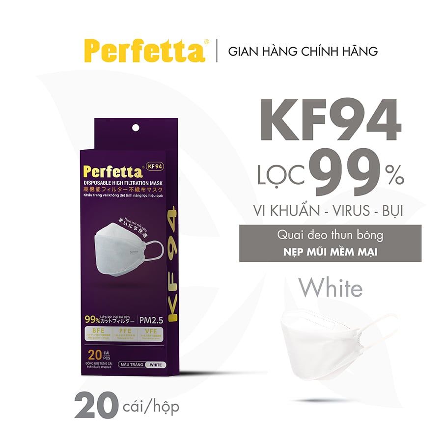 [Mua 2 Tặng 1] - Khẩu Trang Perfetta KF94 (20 cái/hộp)