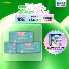 [Mua 3 Tặng 1] Combo 3 Khẩu Trang Y Tế Cao Cấp Perfetta Premium Cu+ 3 lớp, Kháng Khuẩn Nano Đồng, 2 Thanh Nẹp Thông Thoáng (40 cái/hộp)