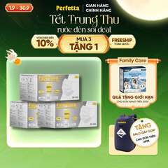 [Mua 3 Tặng 1] Combo 3 Khẩu Trang Y Tế Perfetta Moderate 3 Lớp, Dễ Thở, Mềm Mại, Êm Tai (50 Cái/Hộp)