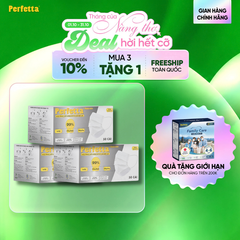 [Mua 3 Tặng 1] Combo 3 Khẩu Trang Y Tế Perfetta Moderate 3 Lớp, Dễ Thở, Mềm Mại, Êm Tai (50 Cái/Hộp)